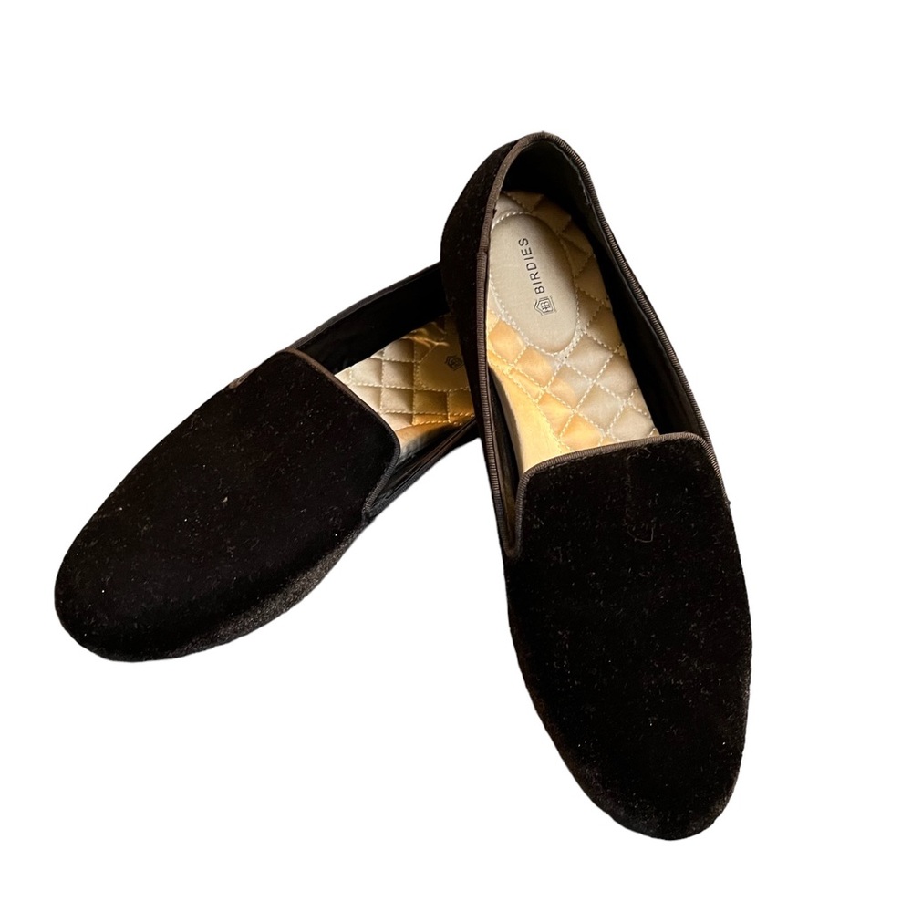 Birdies The Starling black velvet loafers size 9